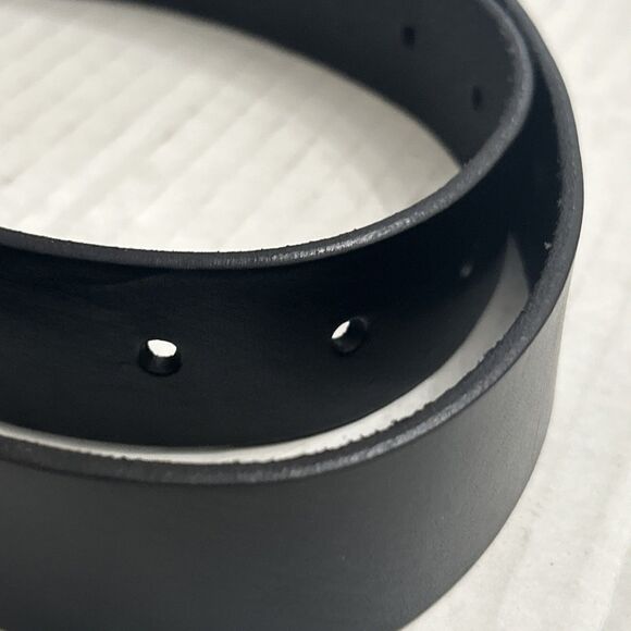 AllSaints Women\'s 1.25 Inch Black Leather Belt with Triple Metal Keeper Sz S main image 15